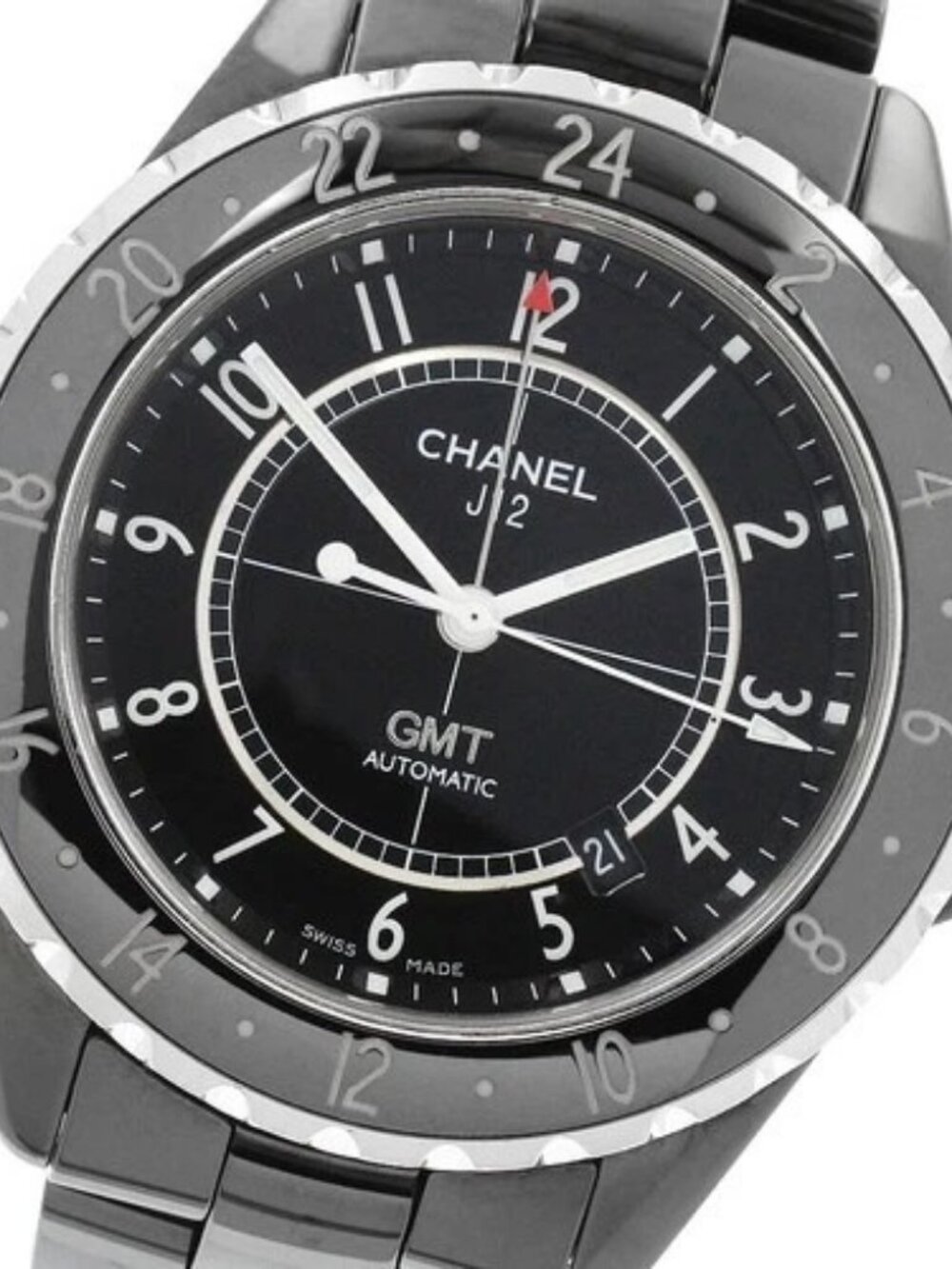 CHANEL J12 H2012 GMT black ceramic black Dial Automatic Men's Watch_963364